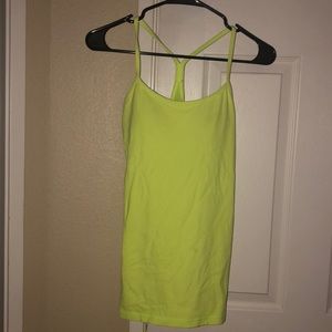 Neon green/yellow lululemon racerback built in bra